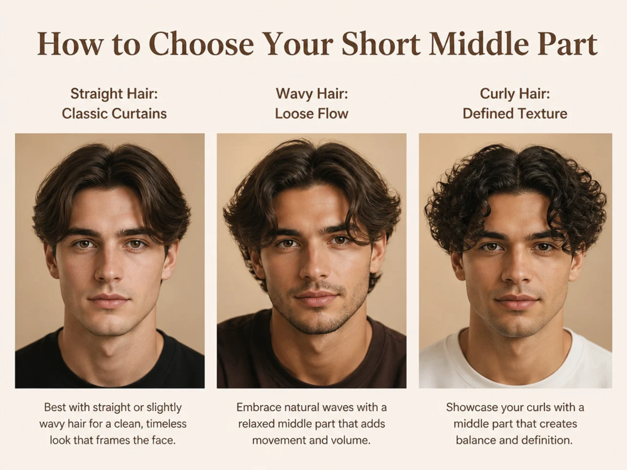 Barber consulting a client on which short middle part variation to book