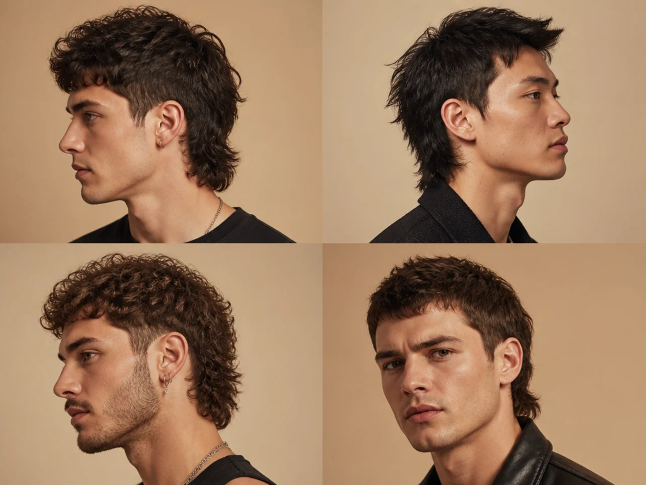 Modern short mullet with clean lines and textured internal layers