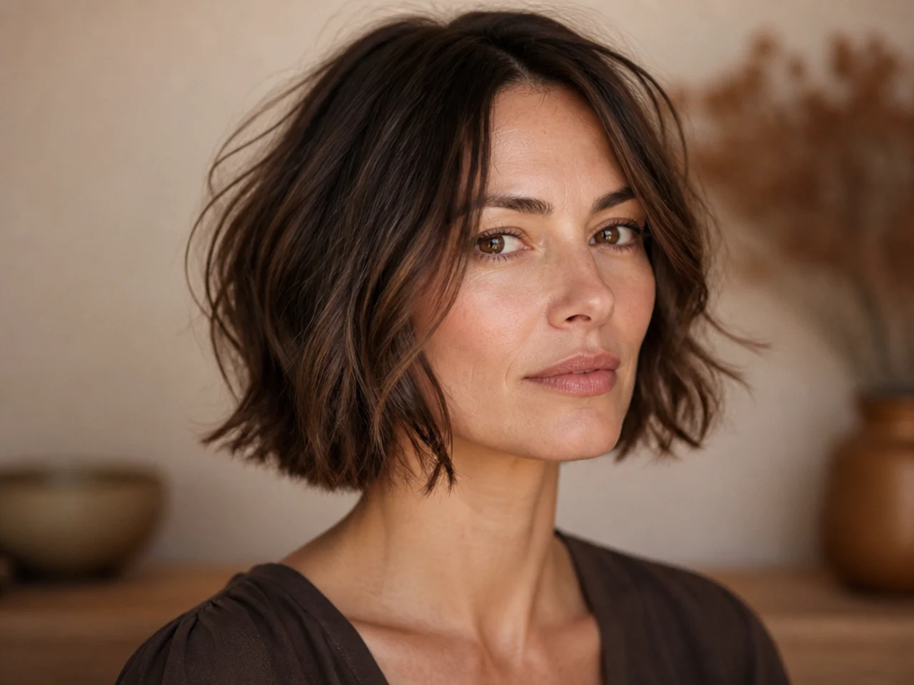 An air-dried bob