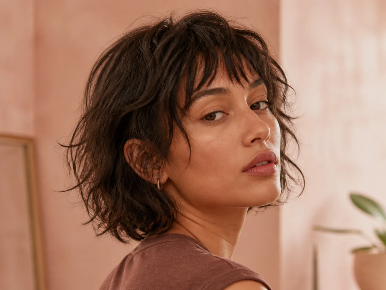 A short shag eight weeks after cutting with a grown out fringe