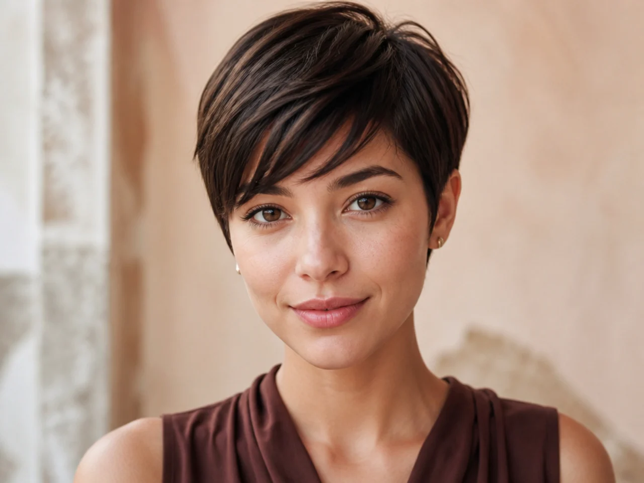 Short side swept bangs on fine hair
