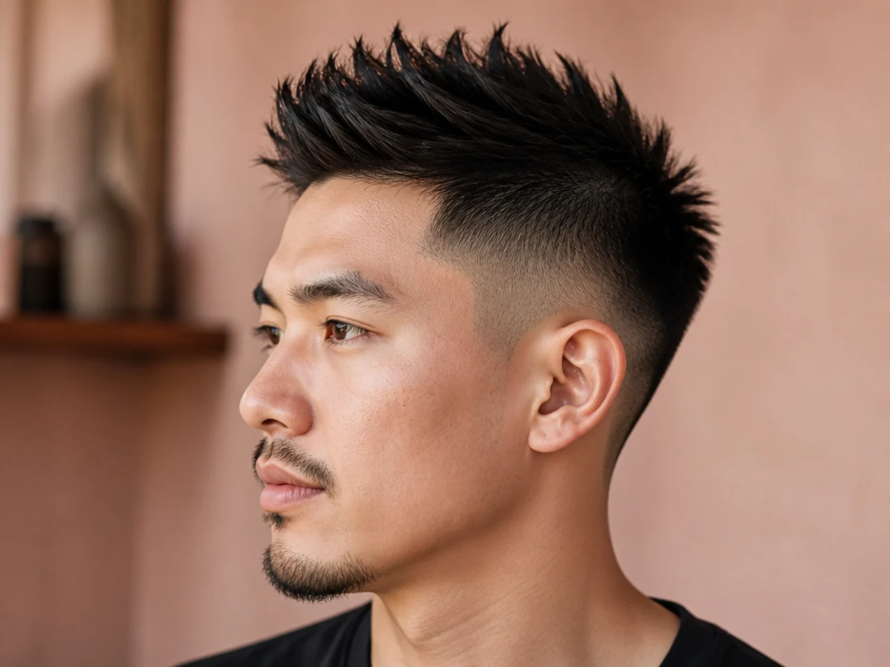 Short, Spiky Hair with Fade