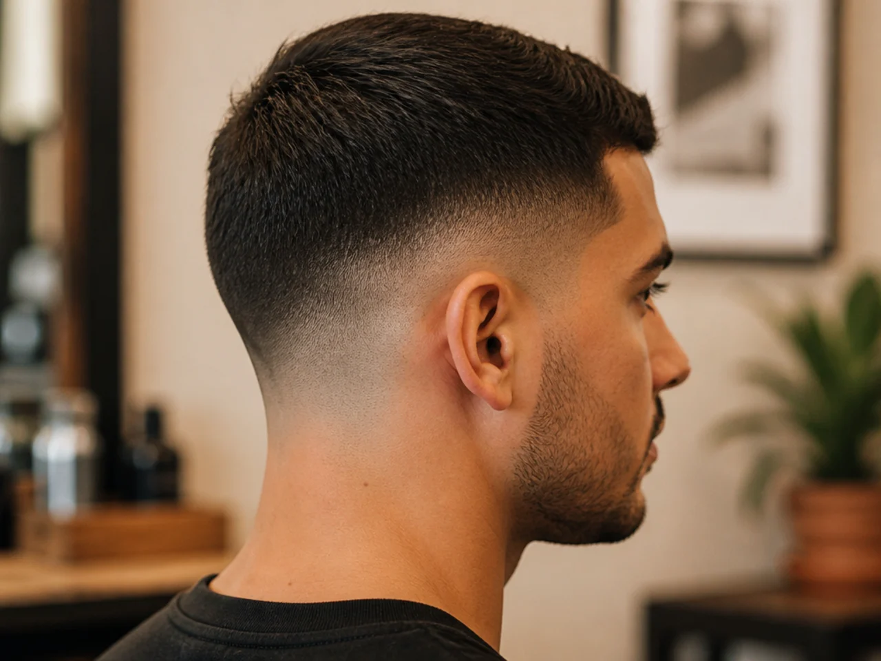 Very short taper fade cut tight for summer
