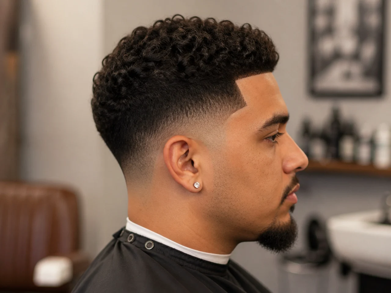 Short taper fade with a sharp razored line-up