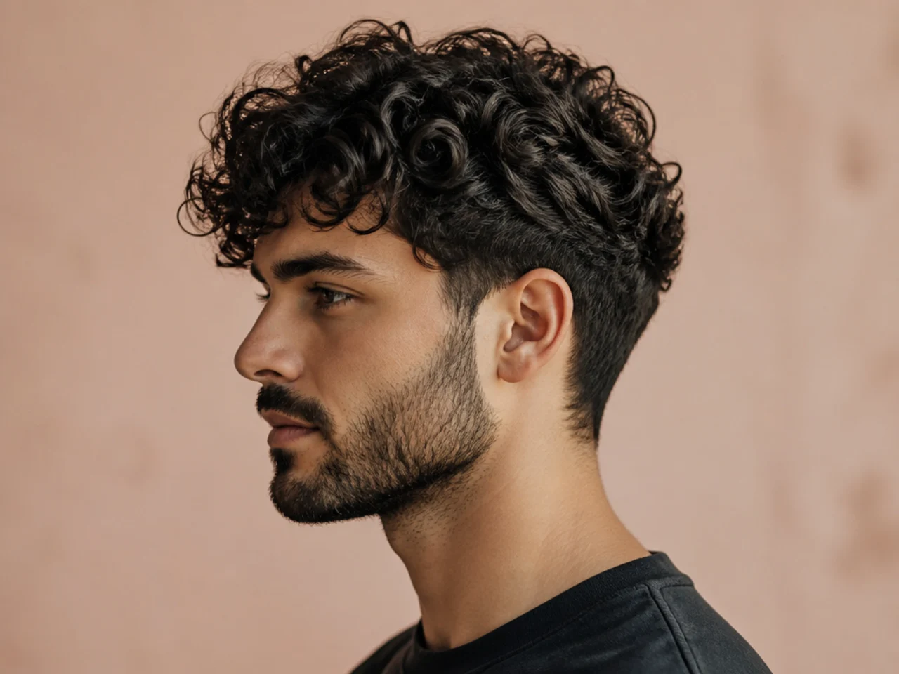 Young man in a barber chair showing a phone reference photo of a short to medium haircut to a barber during consultation