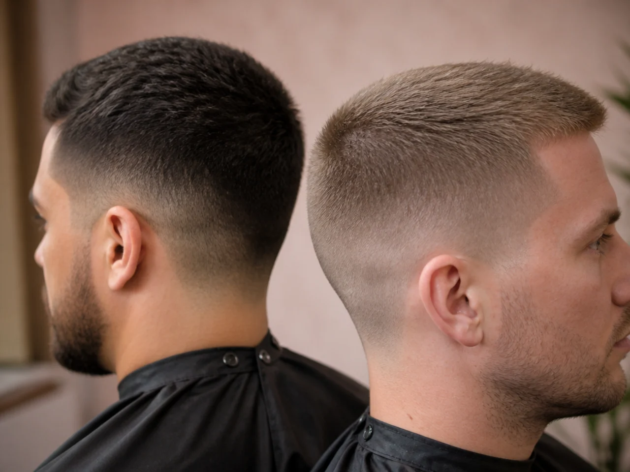 The same clipper length shown on thick hair and on fine hair