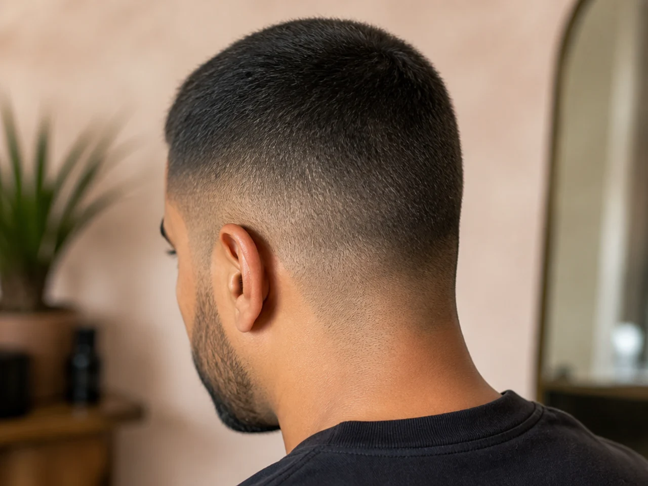 A 10mm clipper cut covering an uneven area at the back of the head