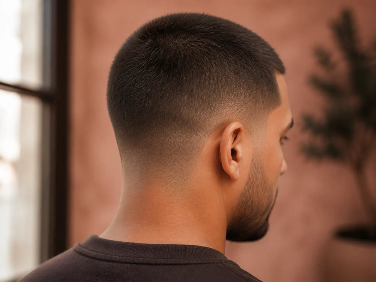 A 13mm clipper cut with hair beginning to sit in a direction