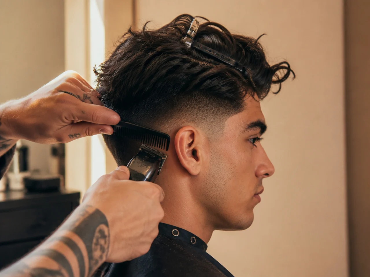 Long hair being cut short in one appointment