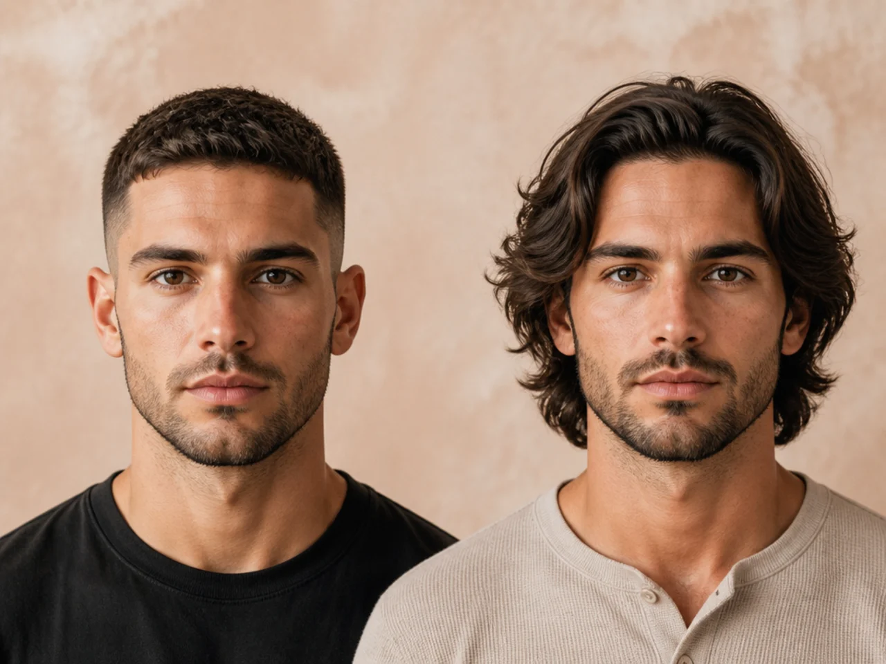 Face shape compared under short and long hair