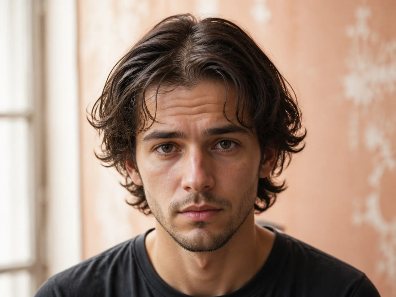 Long hair at the awkward mid-growth stage