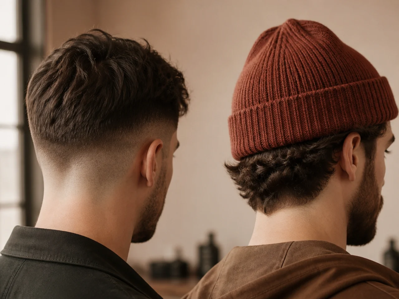 Hair after wearing a hat at two lengths