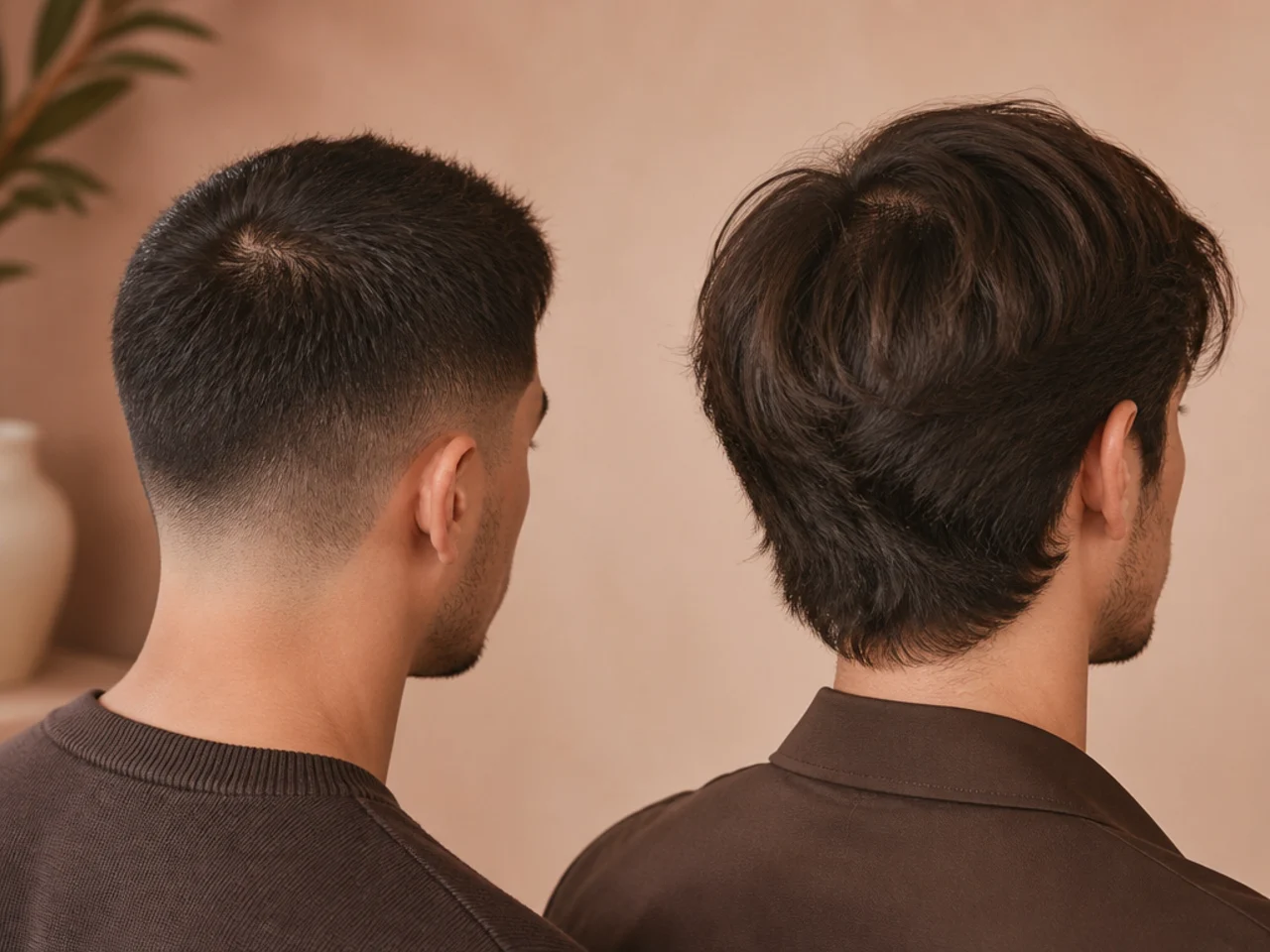 Thin hair compared at short and medium lengths