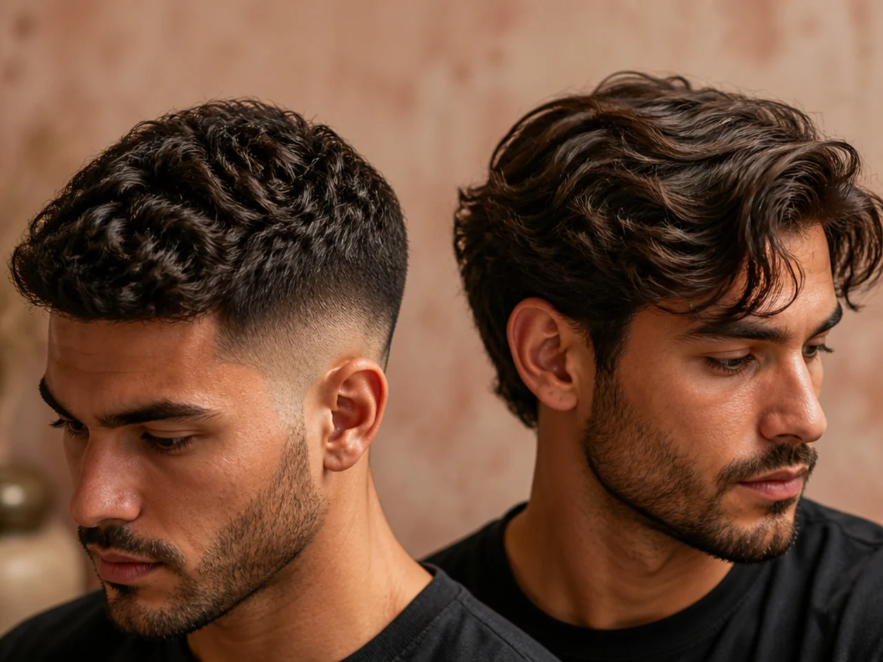 Thick hair compared at short and medium lengths