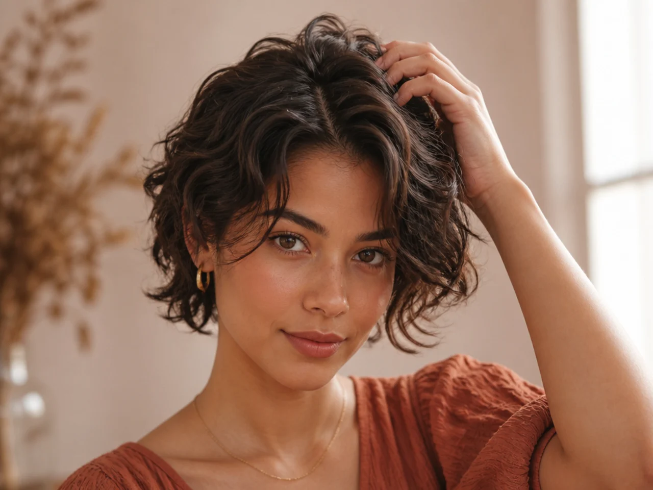 The crown refreshed on short wavy hair