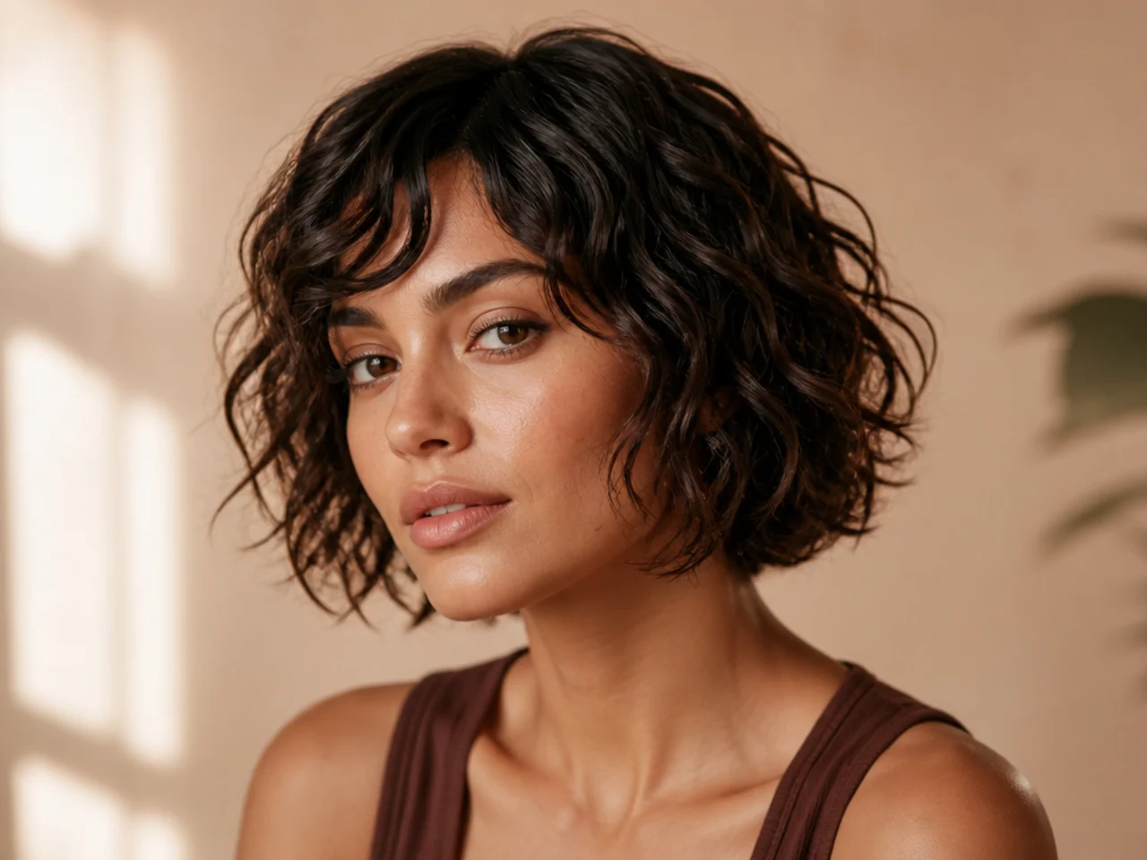 Short wavy hair cut dry