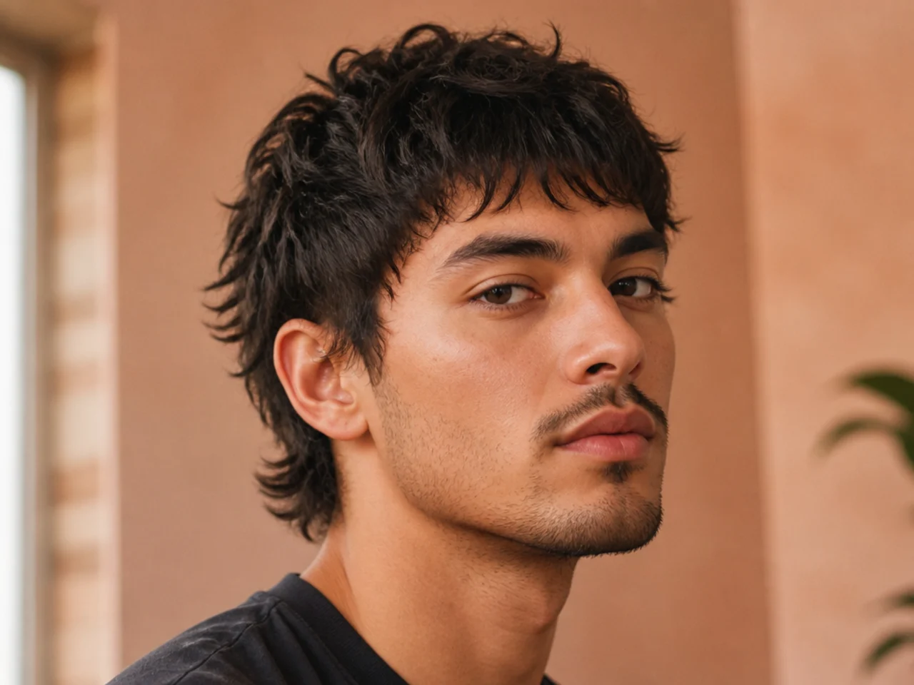 Cropped shag wolf cut with choppy point-cut top and wispy short back