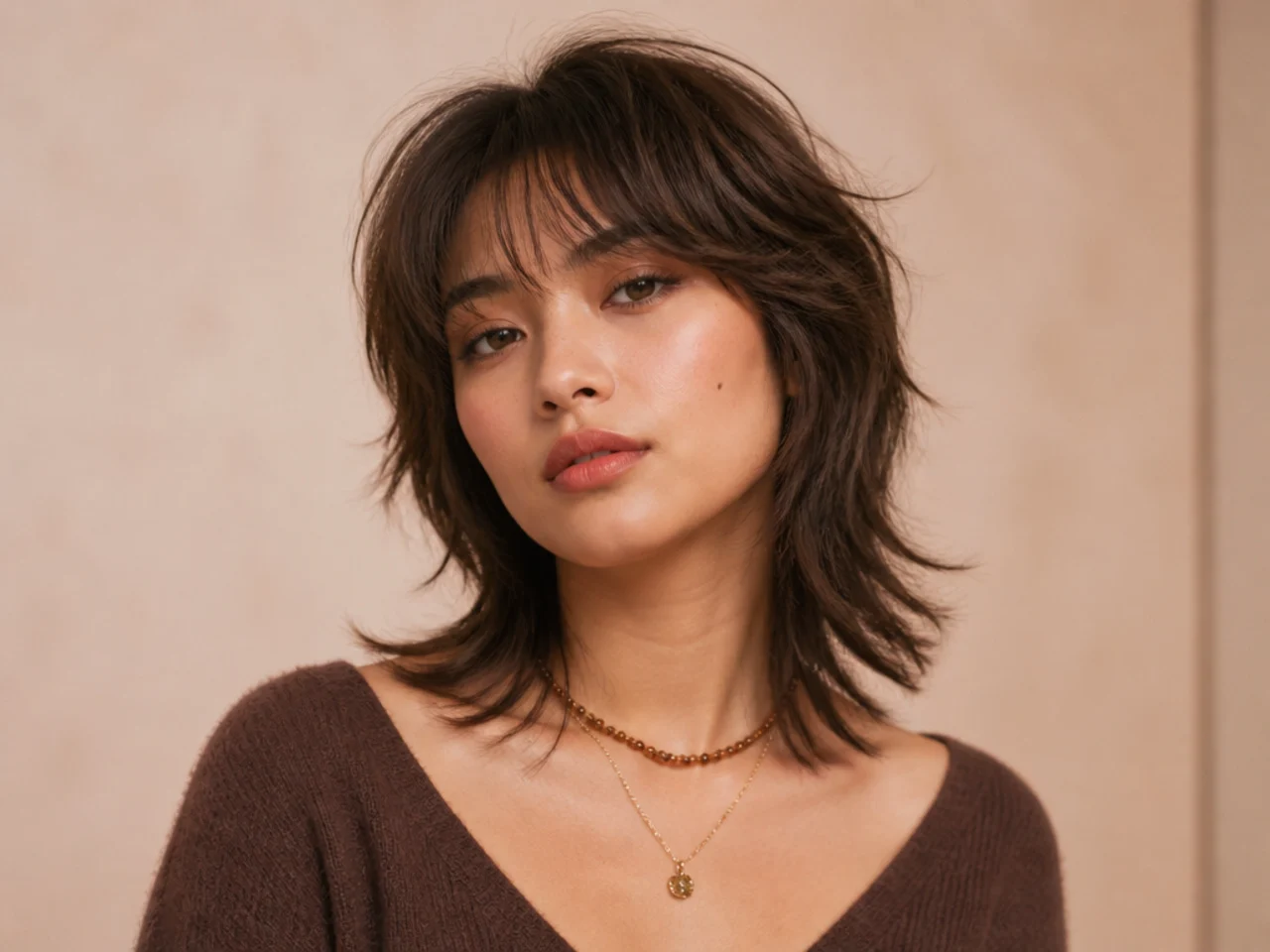 Collarbone wolf cut with wispy bangs