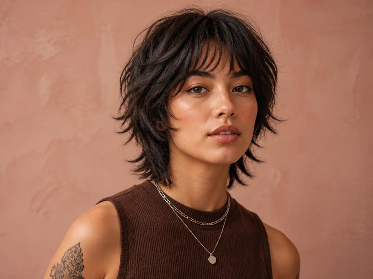 Soft short shaggy wolf cut