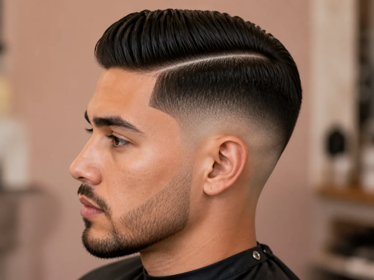 Hard part skin fade side part with maximum contrast