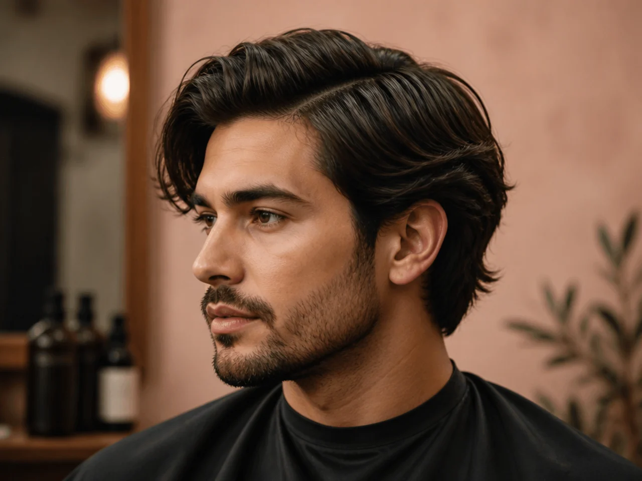 Soft natural side part with hand-parted finish