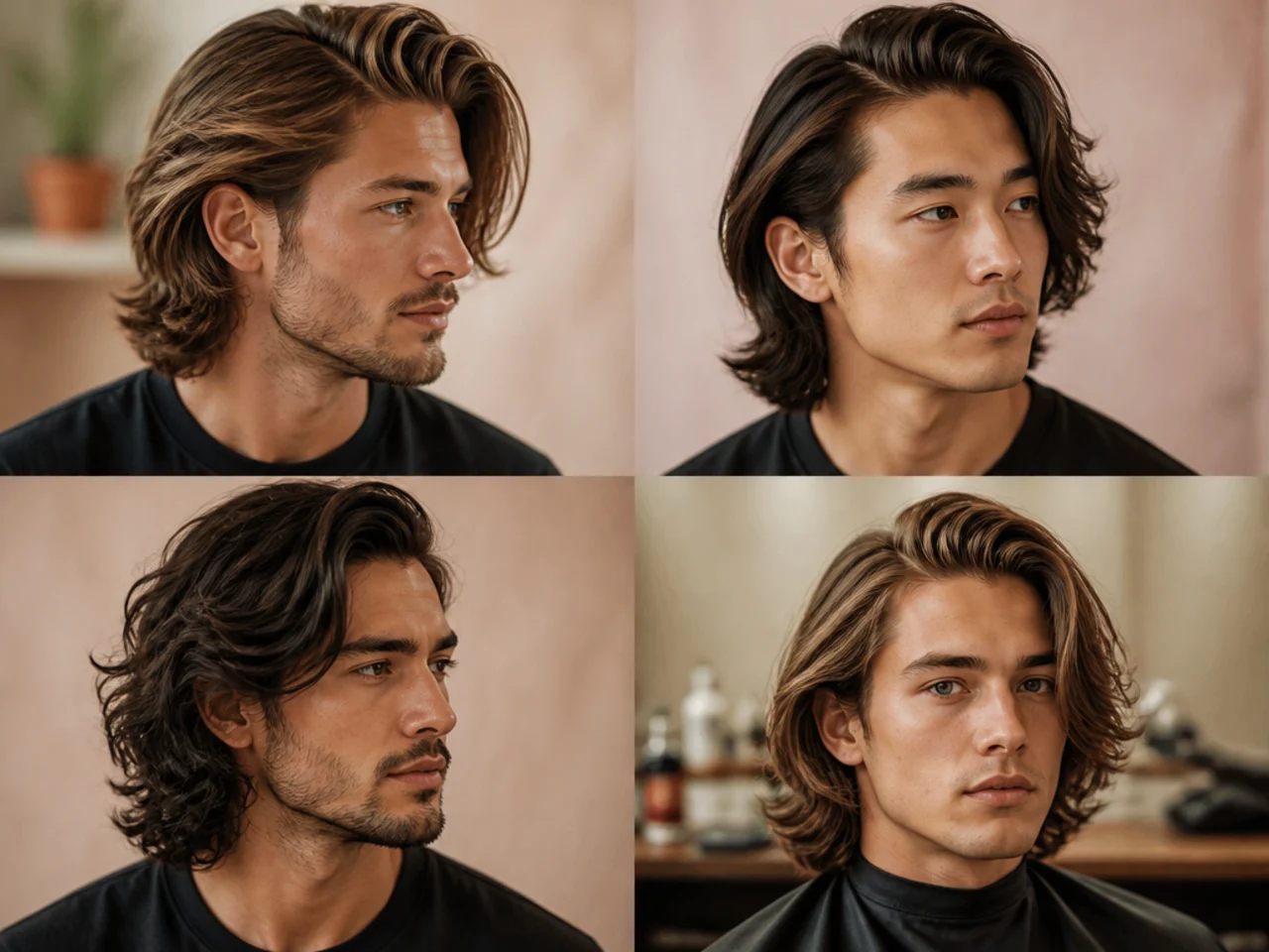 Long flow side part with sweep past the ears