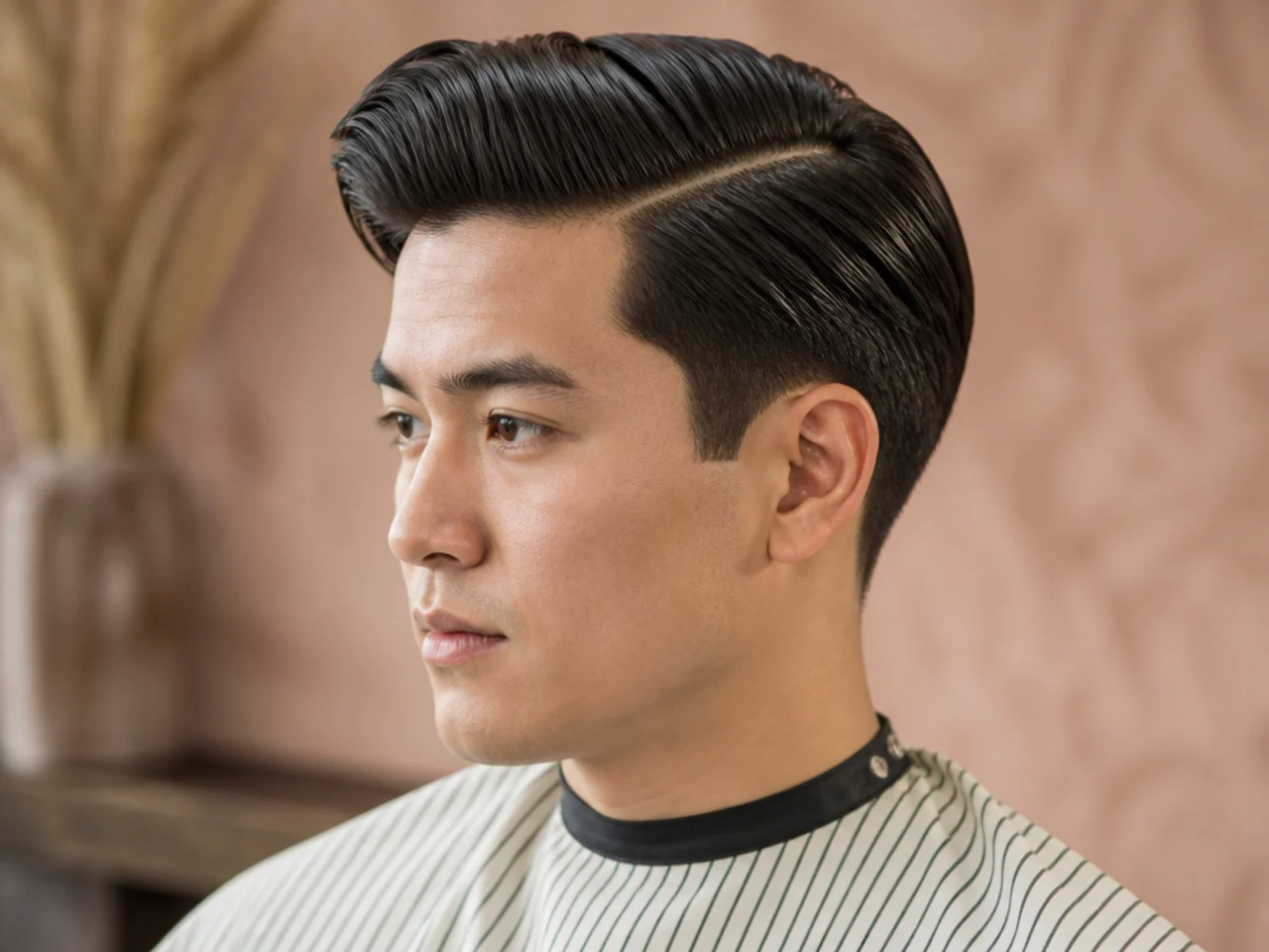 Vintage comb over side part with clean sweep across