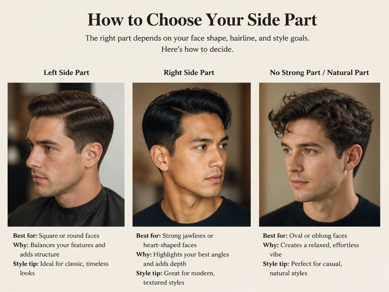 How to choose your side part variation