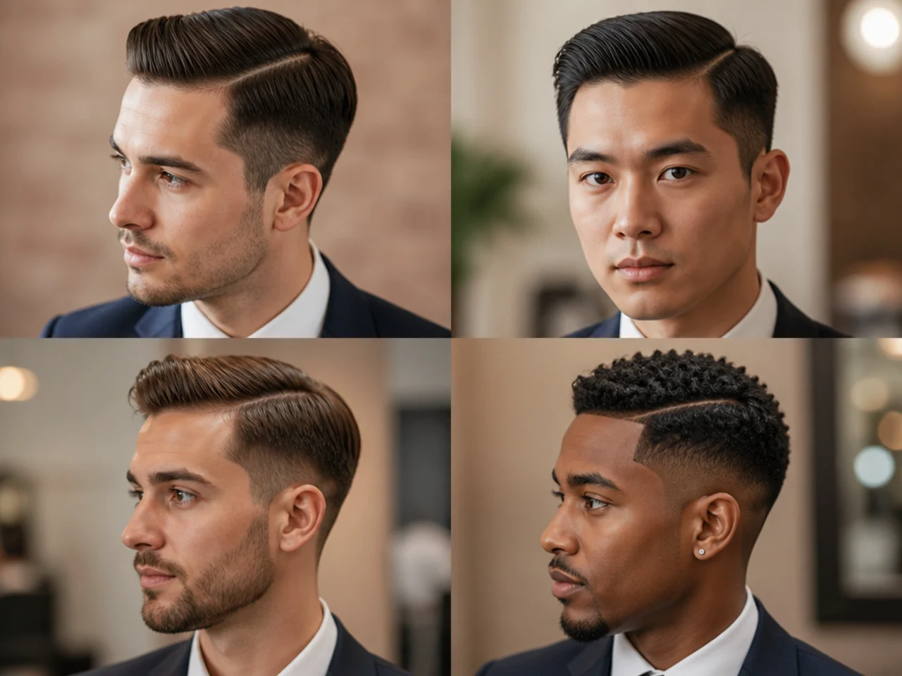 Business Professional Side Part with Short Sides