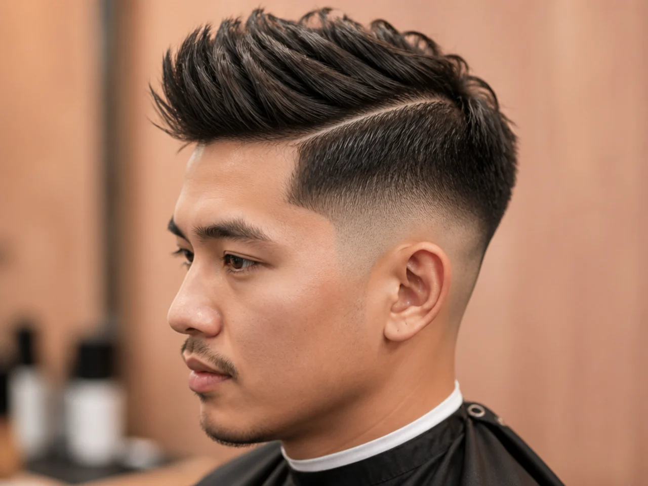Faux Hawk with Part and High Fade