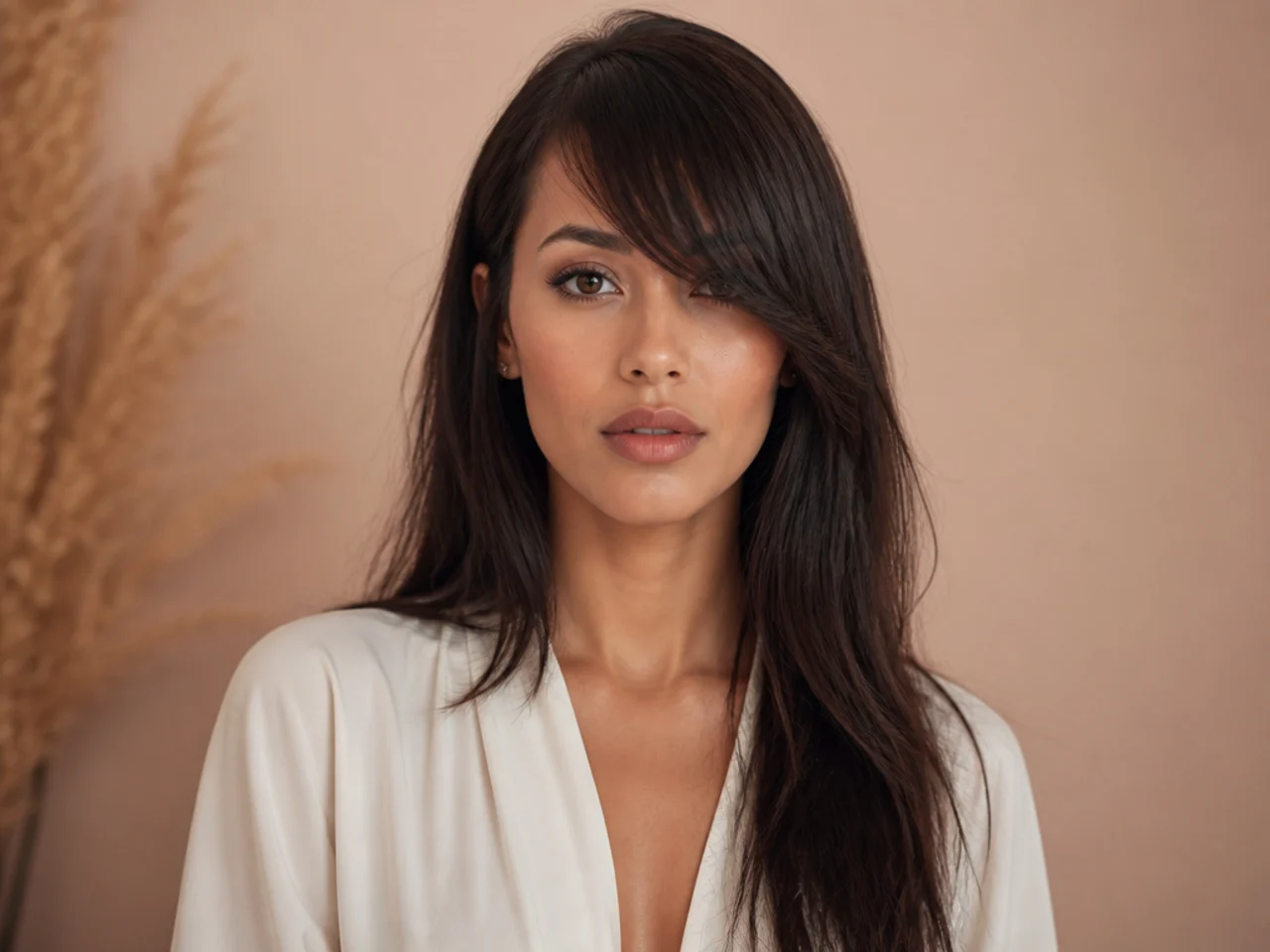 A steep diagonal lengthening an already long face