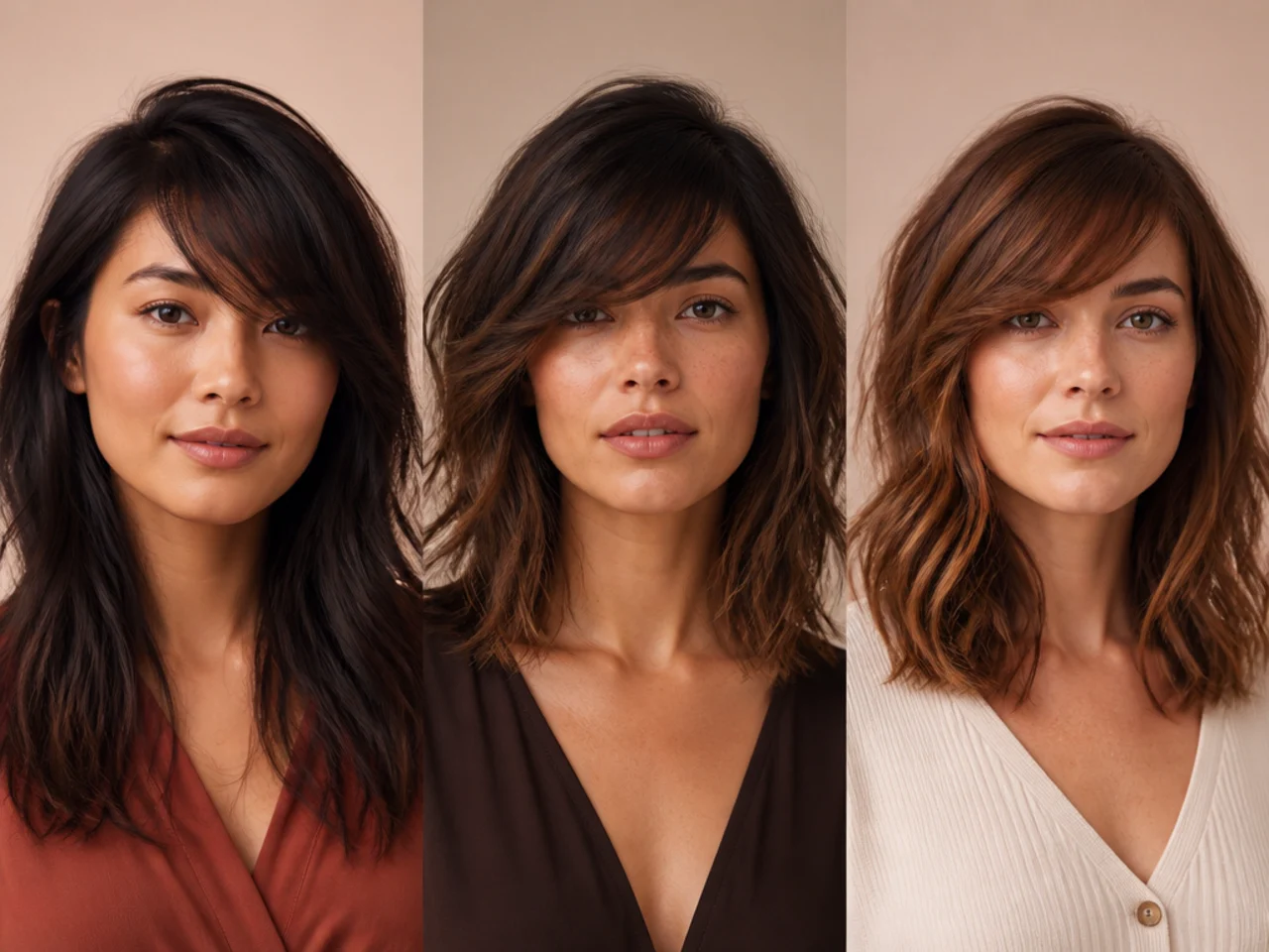 Fringe lengths compared against the cheekbone