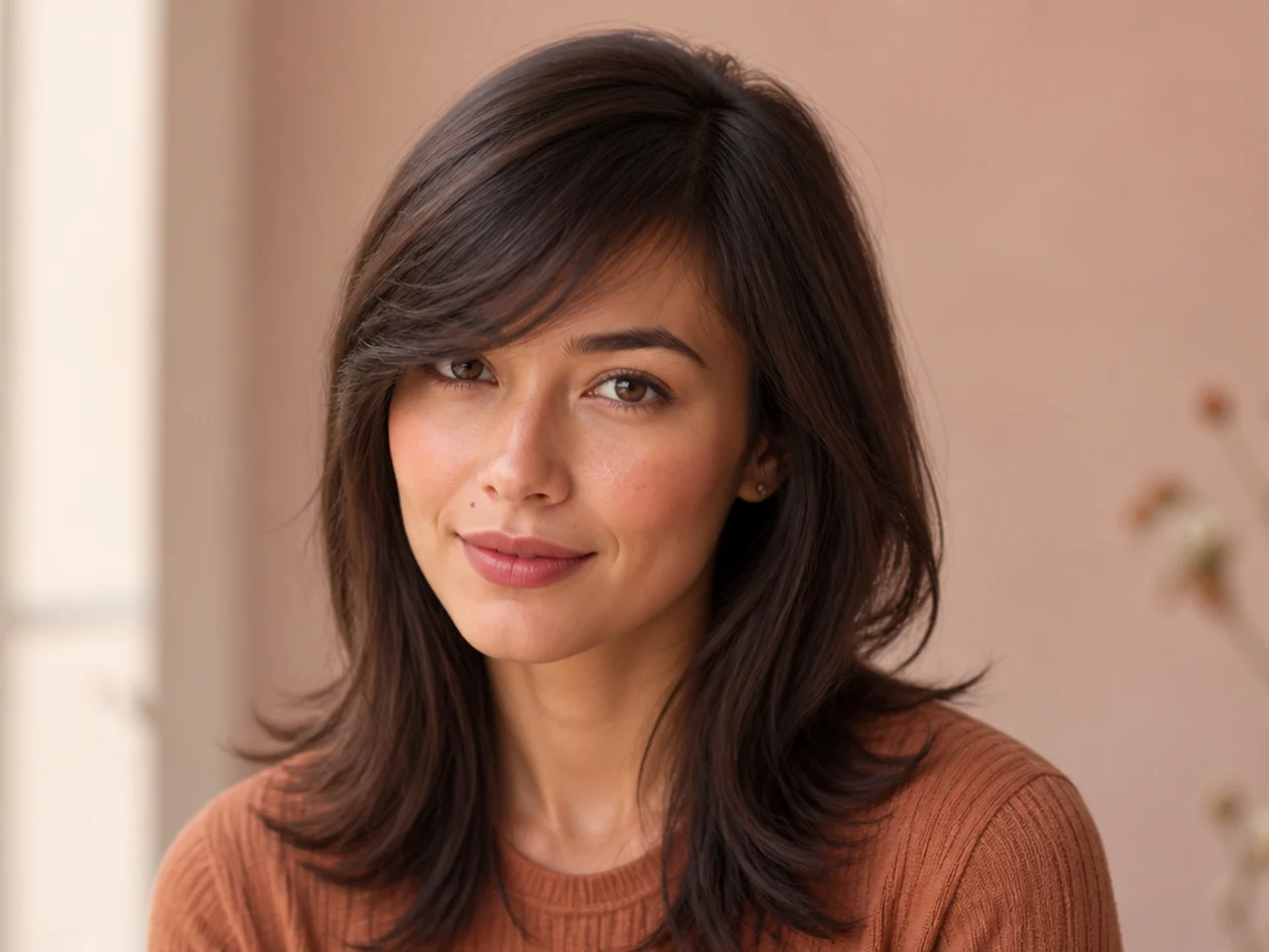A fine-hair fringe blow-dried at the root