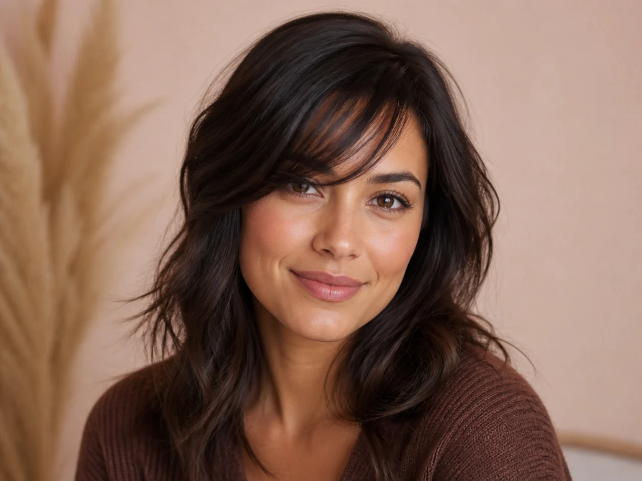 Wispy side swept bangs