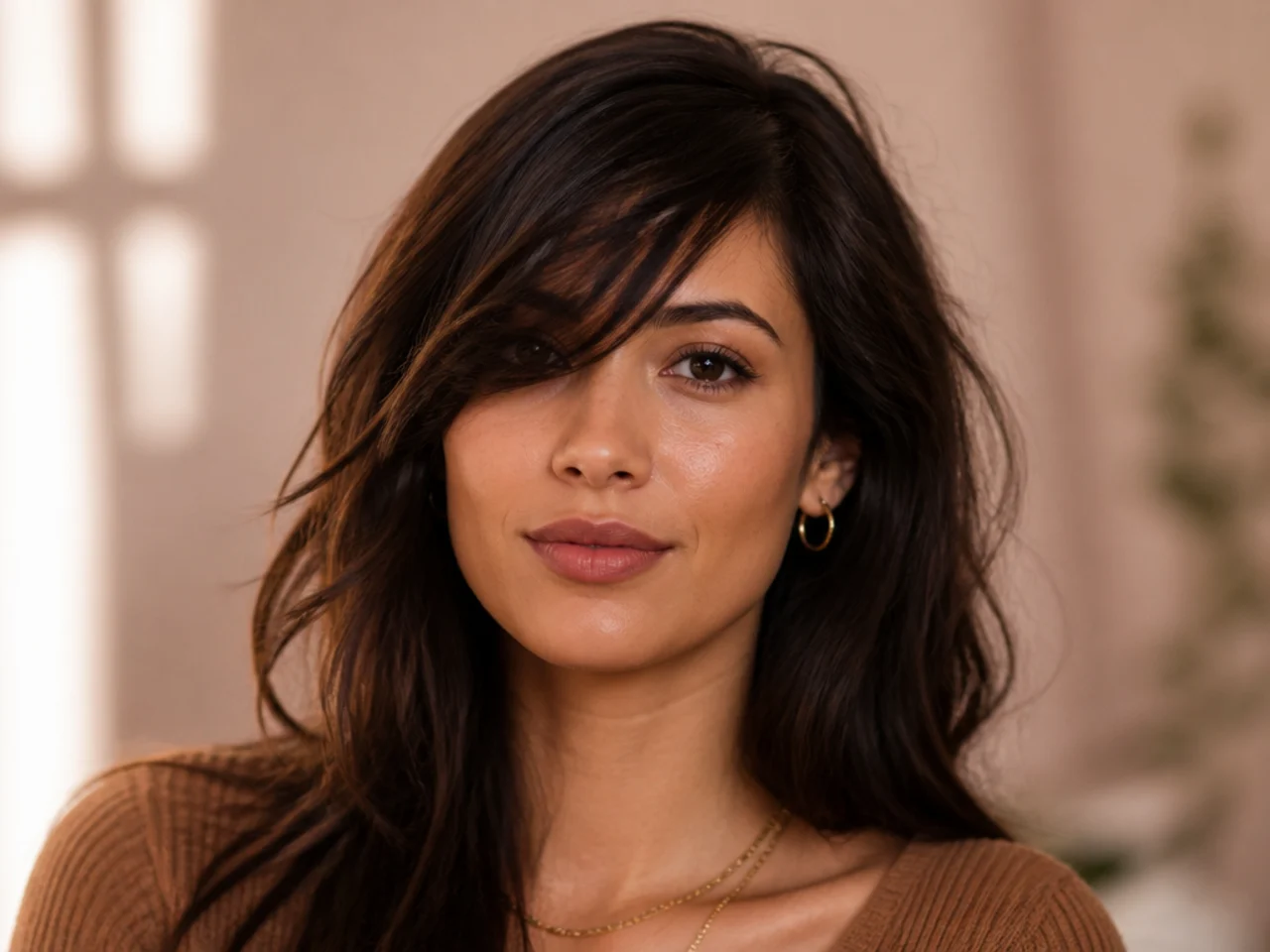 A fringe holding its shape through the day