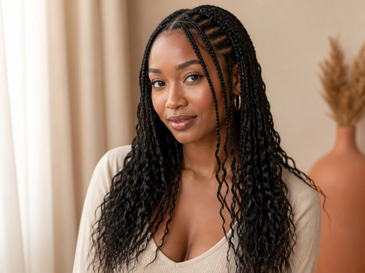 15 Simple Fulani Braids With Curly Ends