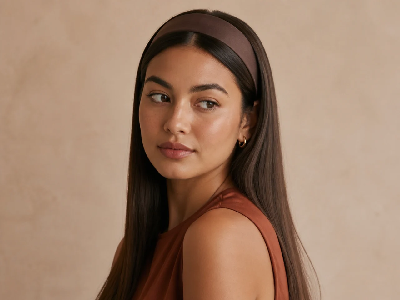 Straight hair with a headband