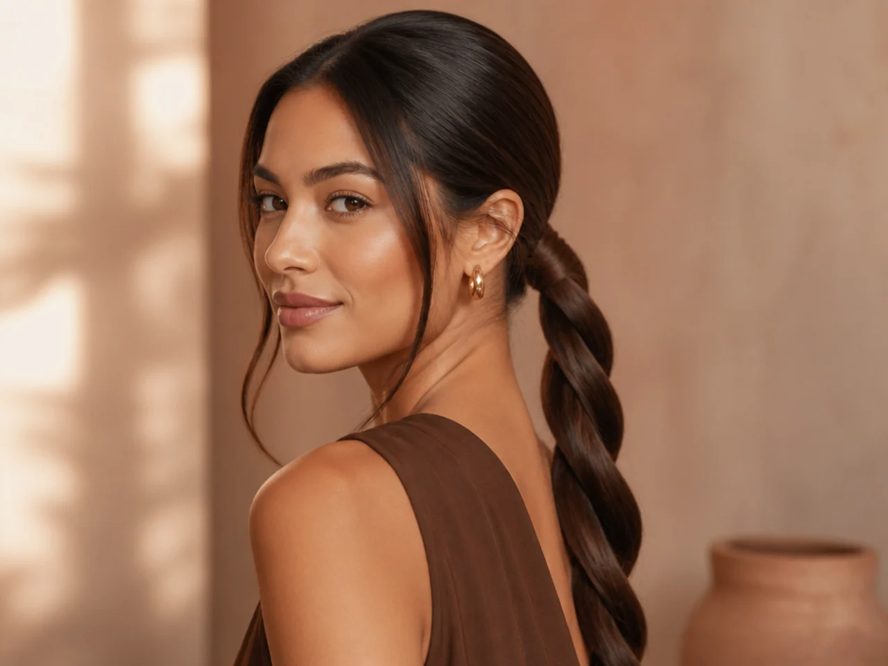A twisted rope ponytail