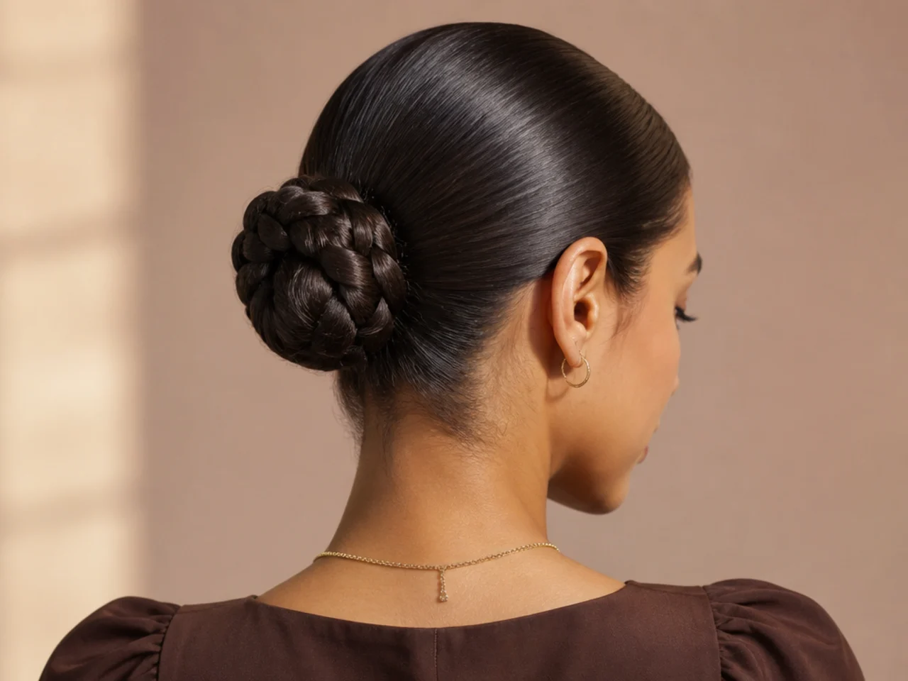A sleek braided bun