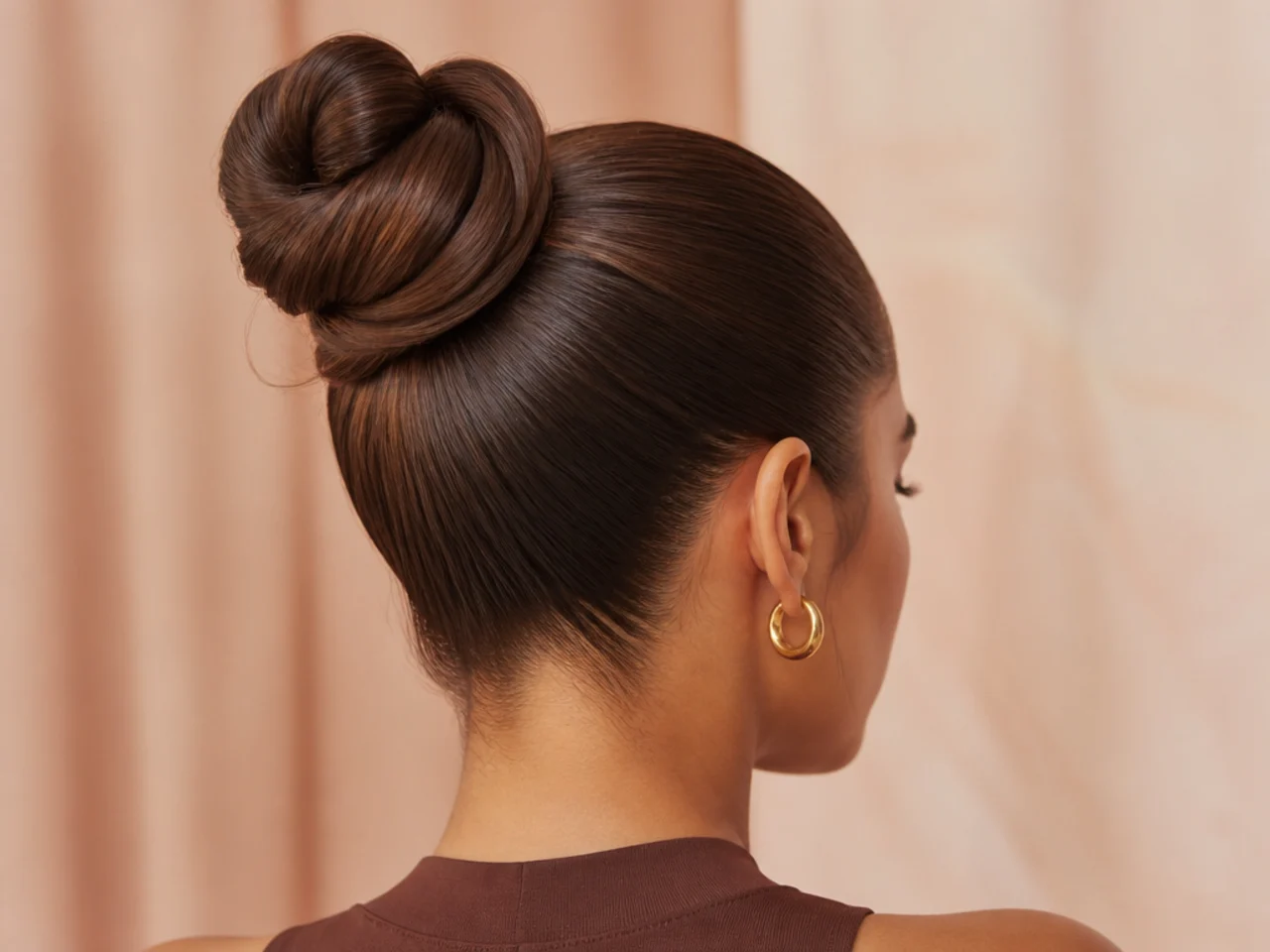 A brushed sleek high bun