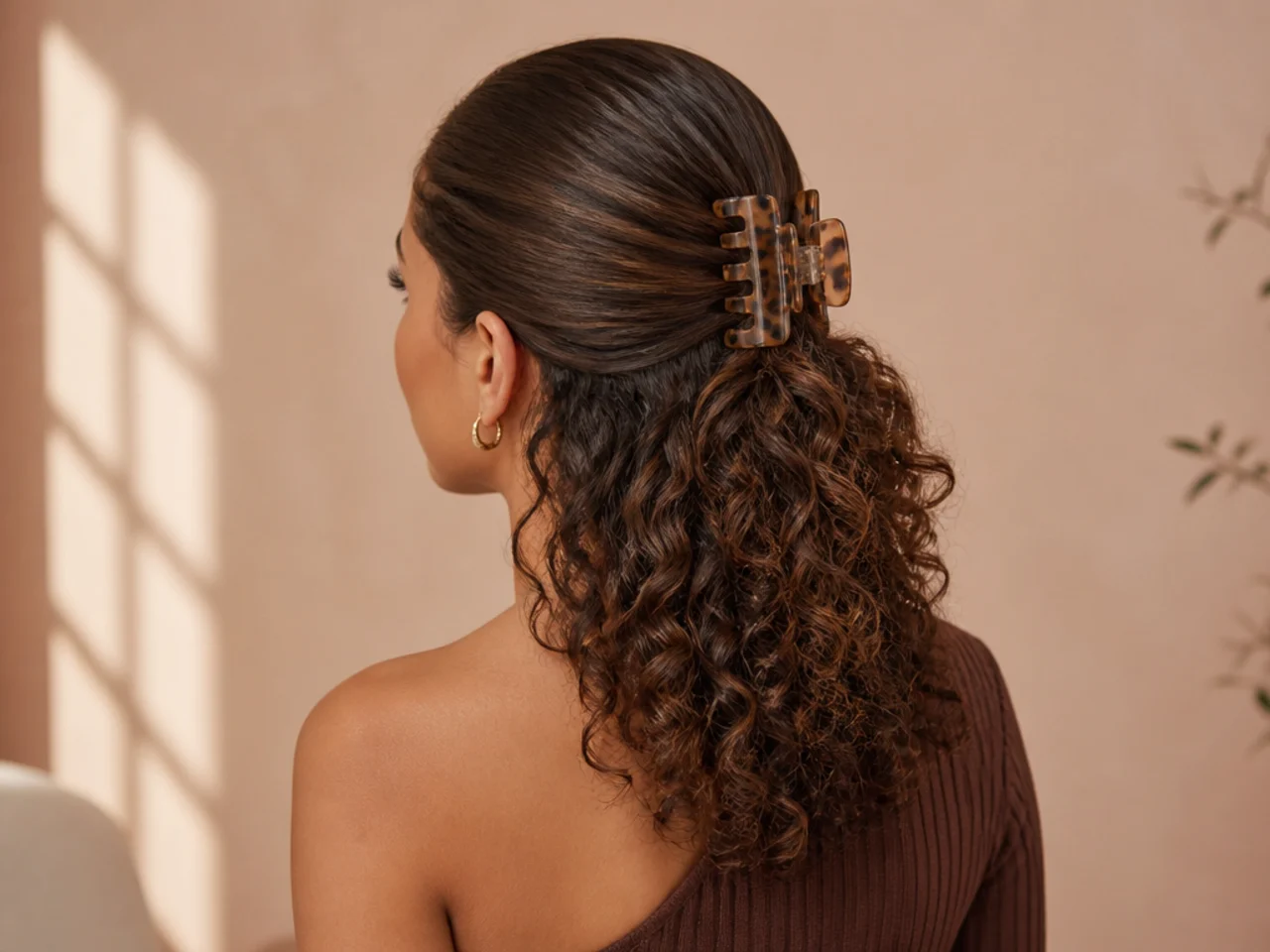 A root-smoothed clip with curl left below