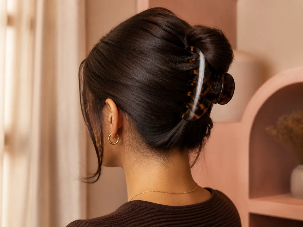 A sleek clipped style on day-two hair