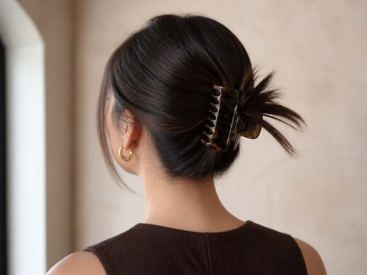 A sleek clip with straight ends left showing