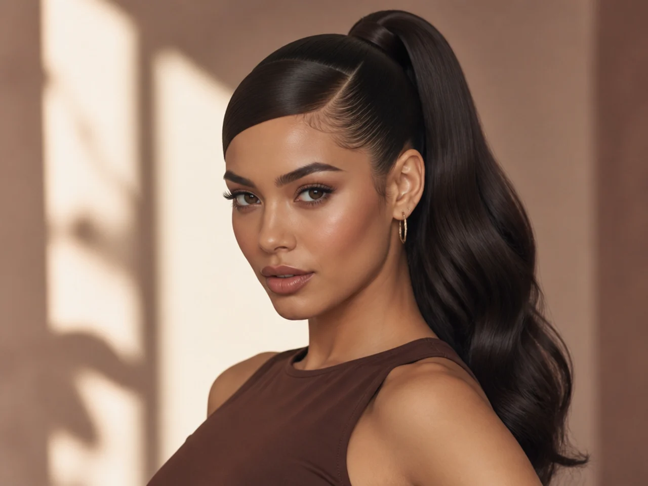 Deep Side-Part Snatched Pony