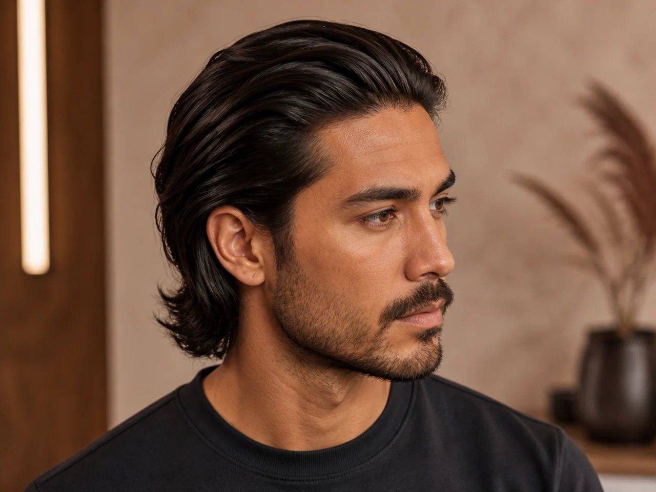 Long Hair Combed Back