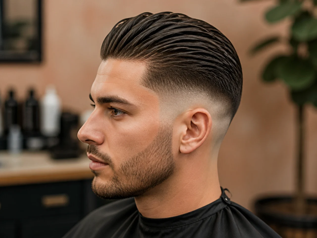 Medium Slick Back Fade