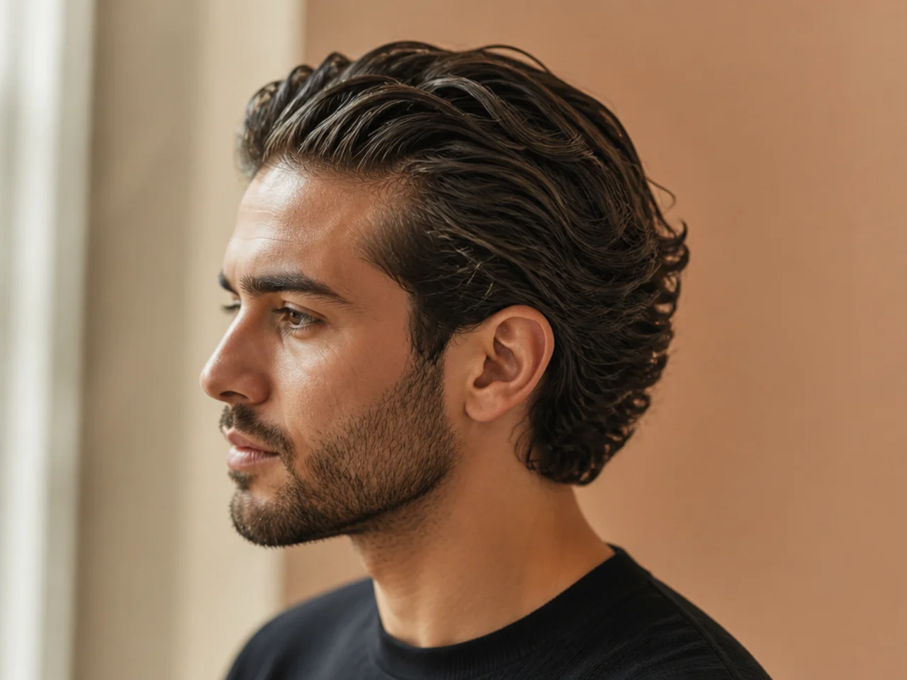 Wavy Combed Back Hair