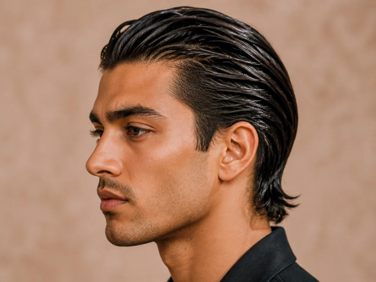 Wet Look Slick Back