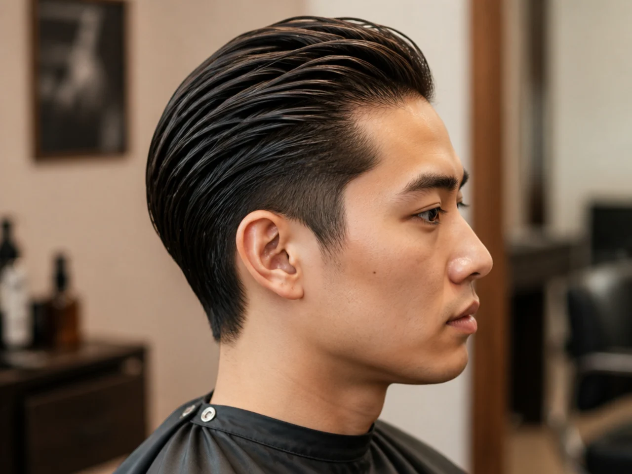 Product lineup and comb for a mens slick back styling routine