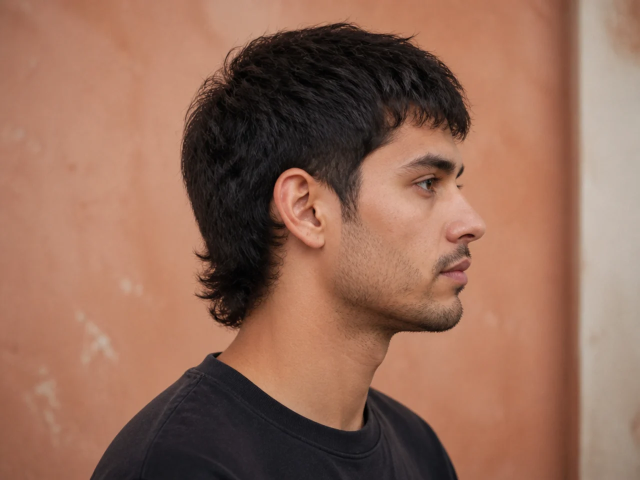 Half-inch differential mullet with minimal length gap between top and nape
